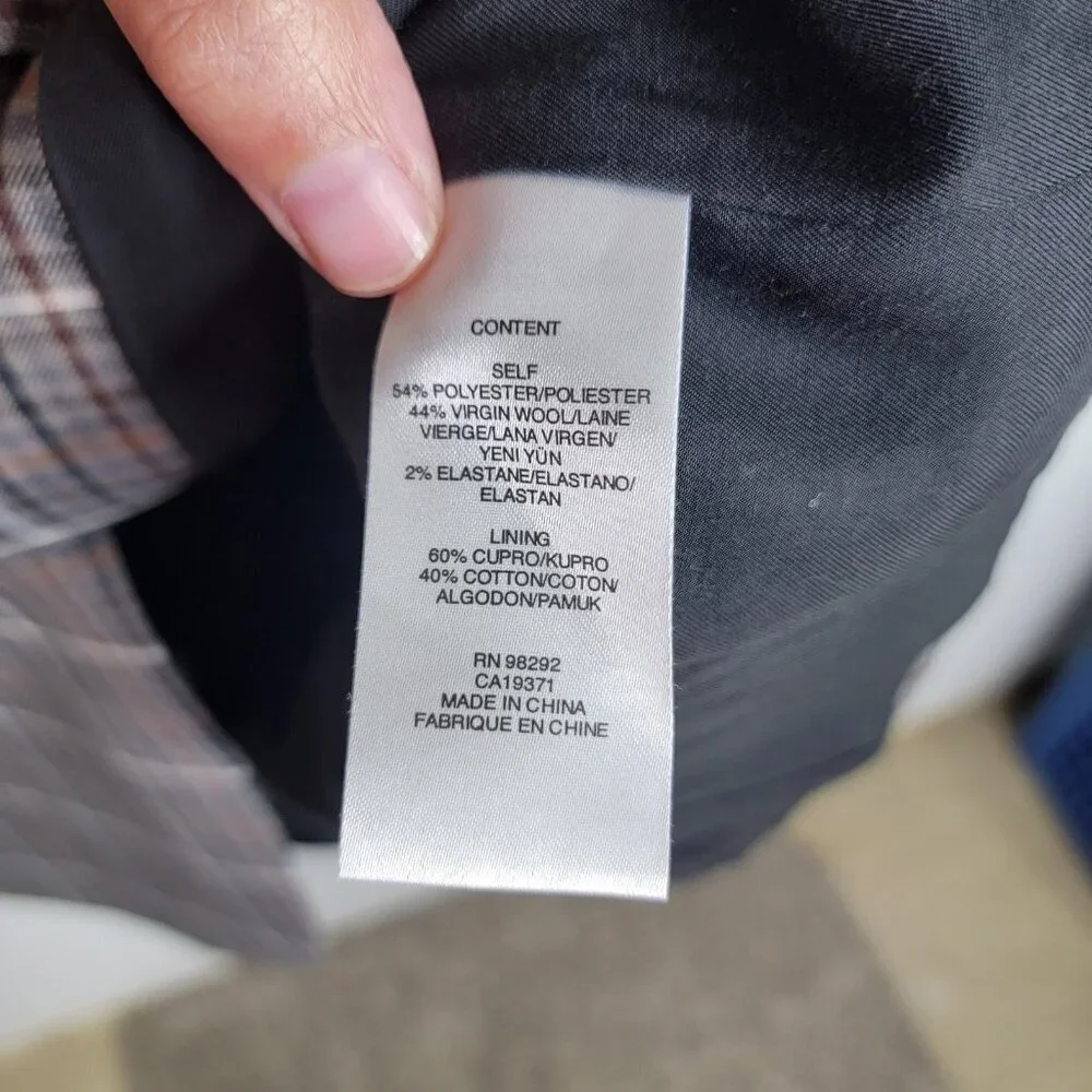 Tibi Blazer Womens 0 Gabe Check Cutout Menwear Wool Oversized Career Workwear - Picture 11 of 14